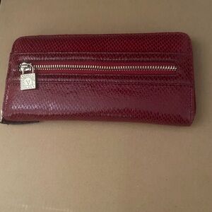 Anne Klein Red Snake Print Wallet